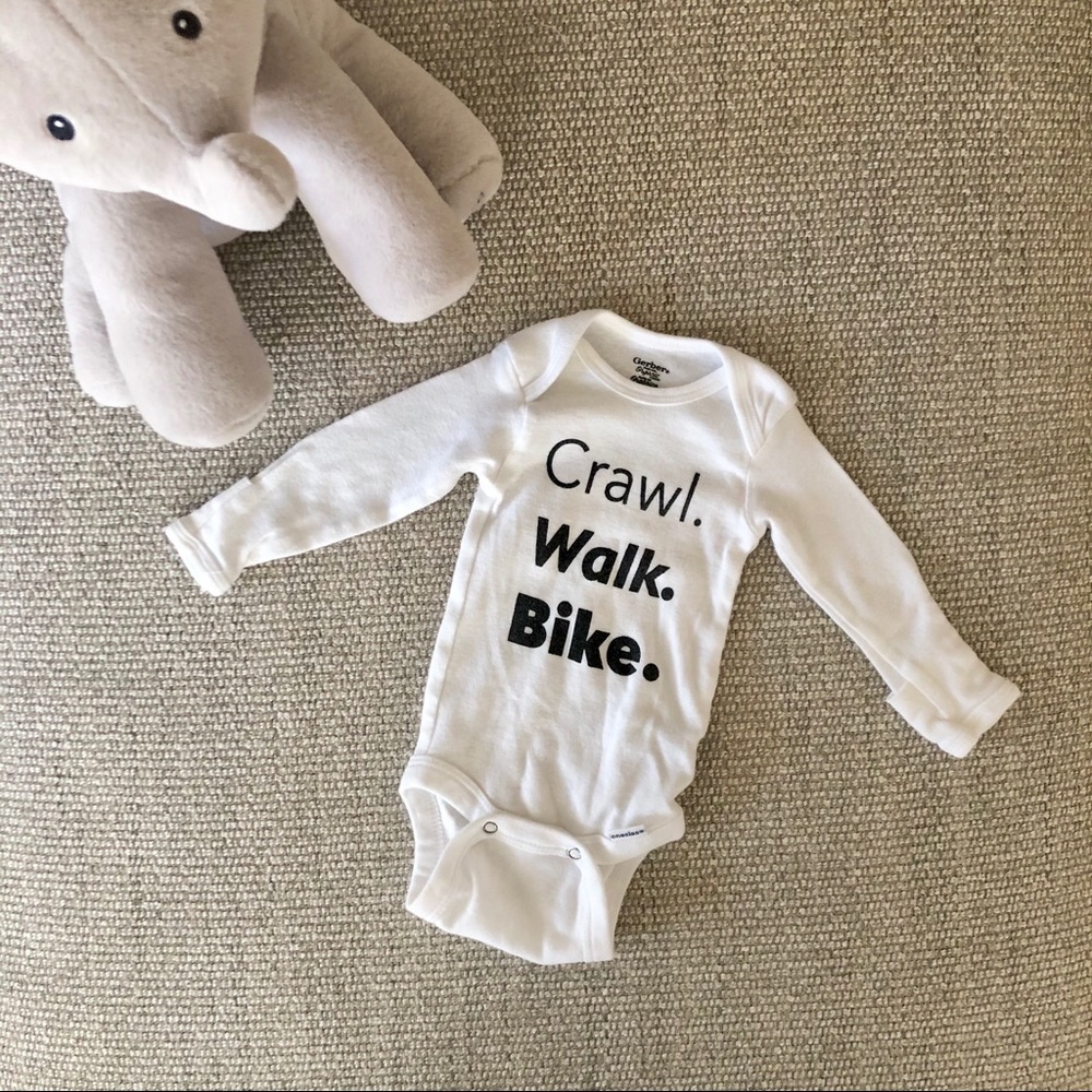 Gerber Organic Long Sleeve Onesie - Bike Theme